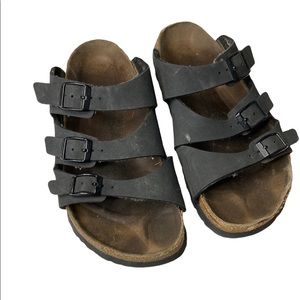 BIRKENSTOCK Birki's Florida Birko-Flor Sandals Shoes Dark Gray Women’s US 7.